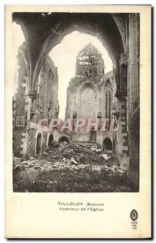 Cartes postales Militaria Tilloloy Interieur de L Eglise