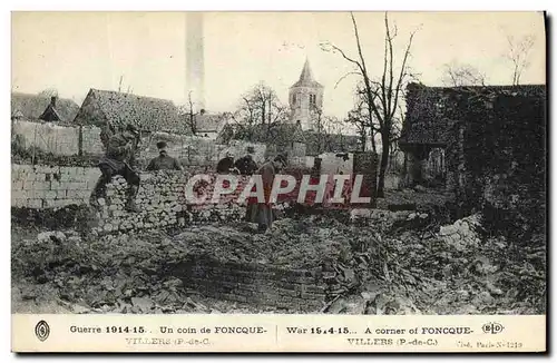 Cartes postales Militaria Guerre Un Coin de Foncquevillers