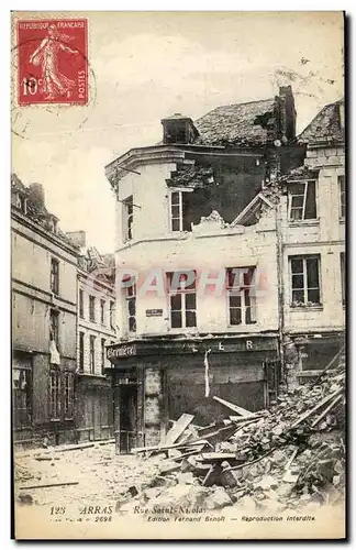 Cartes postales Militaria Arras Rue Saint Nicolas