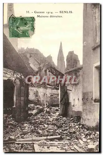 Cartes postales Militaria Senlis Maisons Detruites