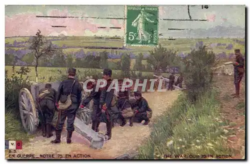 Cartes postales Militaria Guerre Notre Action Canons