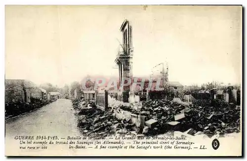 Ansichtskarte AK Militaria La grande rue de Sermaize les Bains