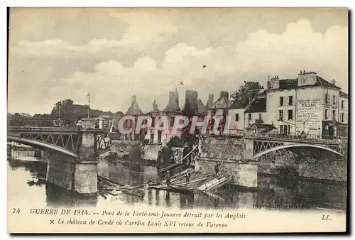 Cartes postales Militaria Guerre De Soissons Pont de la Ferte sous Jouarre detruit par les anglais