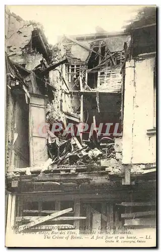 Cartes postales Militaria Guerre Europeenne Le Crime de Reims rue des Elus