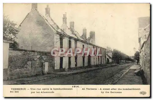 Cartes postales Militaria Verberie Une rue Apres le Bombardement