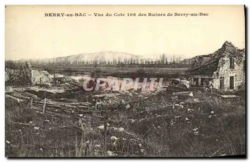 Ansichtskarte AK Militaria Berry au Bac Vue du Cote 108 des Ruines de Berry Au Bac