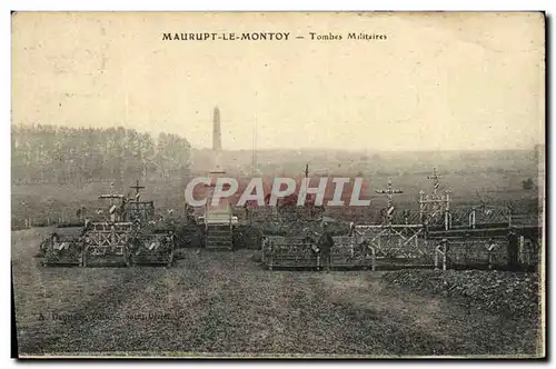 Cartes postales Militaria Maurupt Le Montoy Tombes Militaires