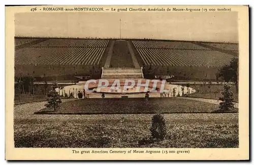 Cartes postales Militaria Romagne Sous Montfaucon Le Grand Cimetiere Americain de Meuse Argonne