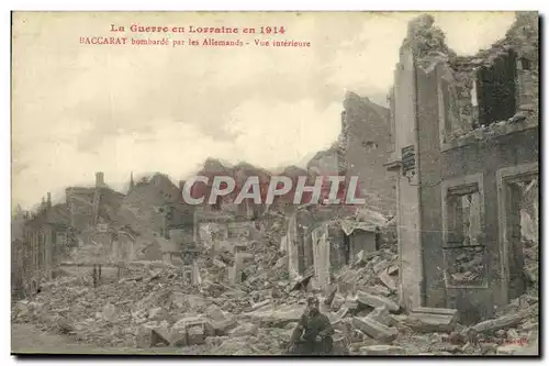 Cartes postales Militaria Le guerre en Lorraine Baccarat Bombarde par allemands Vue Interieure