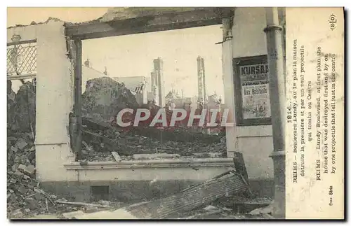 Cartes postales Militaria Reims Boulevard Lundy