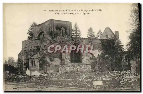 Ansichtskarte AK Militaria Bataille de Marne Reiltz le Maurupt L eglise