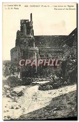 Cartes postales Militaria Carency Les Ruines de l Eglise