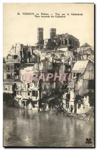 Ansichtskarte AK Militaria Verdun en Ruines Vue sur la Cathedrale