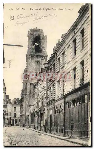Ansichtskarte AK Militaria Arras La Tour de L Eglise Saint Jean Baptiste