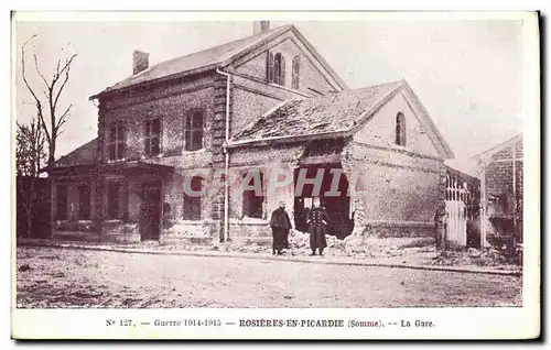 Ansichtskarte AK Militaria Rosieres En Picardie La Gare