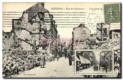 Cartes postales Soissons Rue du Commerce Militaria