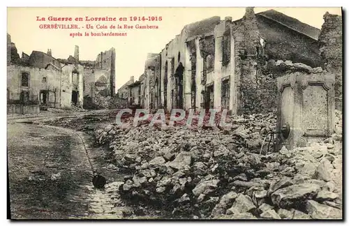 Cartes postales Gerbeviller un Coin de la Rue Gambetta apres le bombardement Militaria