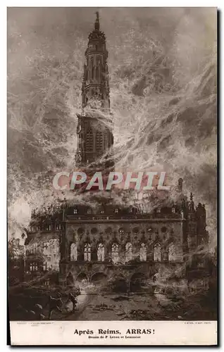 Ansichtskarte AK Apres Reims Arras Cathedrale Militaria