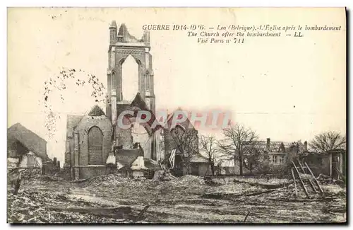 Ansichtskarte AK Gurerre Loo L Eglise apres le Bombardement Militaria