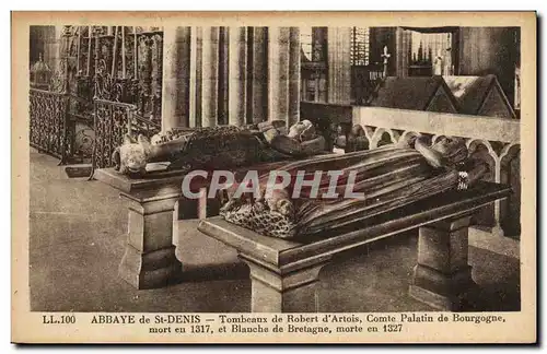 Ansichtskarte AK Abbaye de St Denis Tombeaux de Robert d Artois Comte Palatin de bourgogne Blanche de Bretagne