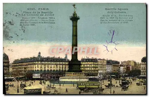 Cartes postales Paris Place de la Bastille