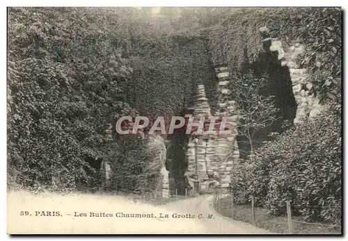 Cartes postales Paris Les Buttes Chaumont La grotte