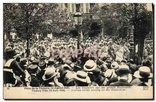 Ansichtskarte AK Fetes de la Victoire 14 juillet 1919 Les Goumiers sur les grands boulevards Paris