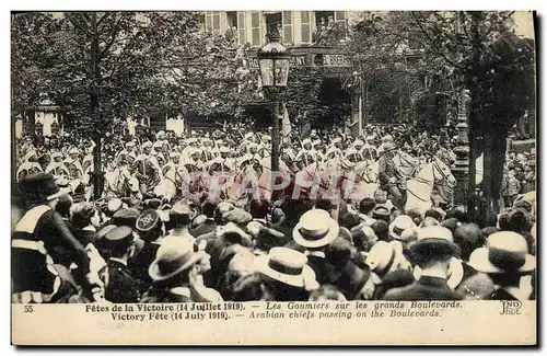 Cartes postales Fetes de la Victoire 14 juillet 1919 Les Goumiers sur les grands boulevards Paris