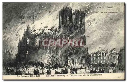 Cartes postales Reims Destruction de la cathedrale