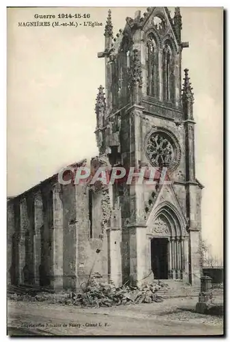 Cartes postales Magnieres l Eglise Militaria