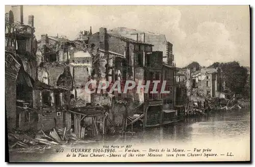 Cartes postales Verdun bords de la meuse Vue prise de la place Chevert Militaria