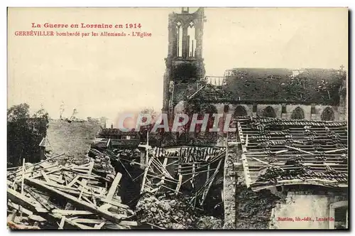 Cartes postales Gerreiller Bombarde par les allemands L eglise Militaria