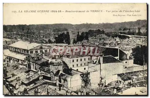 Ansichtskarte AK Bombardement De Verdun Vue Prise de l archeveche Militaria