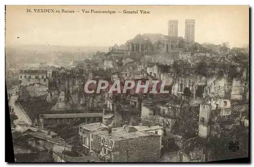 Cartes postales Verdun en Ruines Vue panoramique Militaria