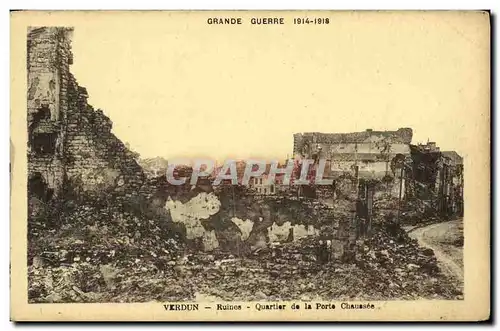 Ansichtskarte AK Militaria Verdun Ruines Quartier de la porte chaussee