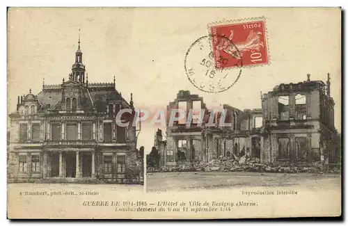 Ansichtskarte AK Militaria Hotel De Ville de Revigny Bombardement