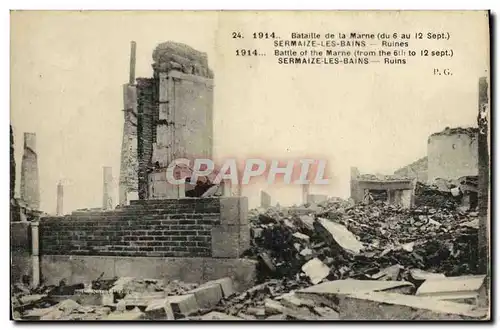 Ansichtskarte AK Militaria Bataille de la Marne Sermaize les Bains Ruines