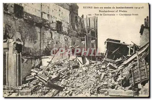 Cartes postales Militaria Reims Rue de Clairmarais