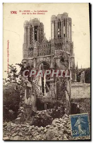 Cartes postales Militaria Reims La Cathedrale