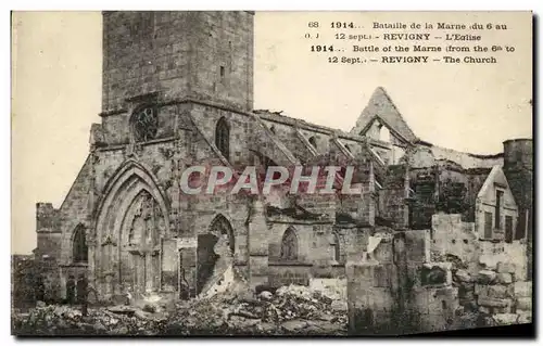 Cartes postales Militaria Bataille de la Marne Revigny L eglise