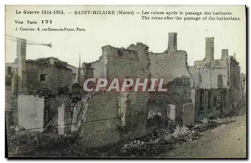 Cartes postales Militaria Saint Hilaire ruines apres le passage des allemands