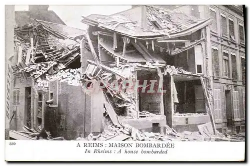 Ansichtskarte AK Militaria A Reims Maison Bombardee