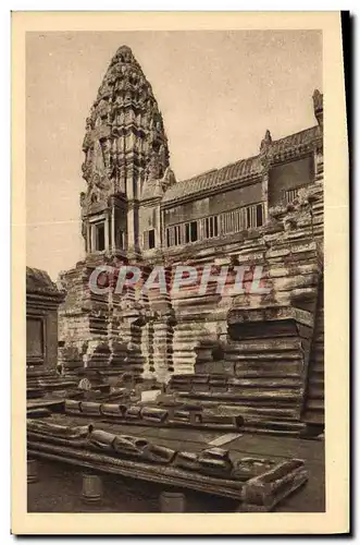 Cartes postales Angkor Vat Partie Occidentale de cour du deuxieme etage et Tour Nord Ouest du massif central