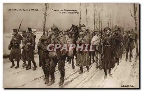 Cartes postales Militaria L Hiver Sur l Yser Convoi de Prisonniers Militaria