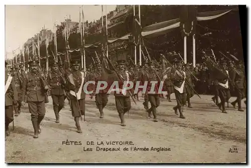 Cartes postales Militaria Fetes De La Victoire Les drapeaux de l armee anglaise Militaria