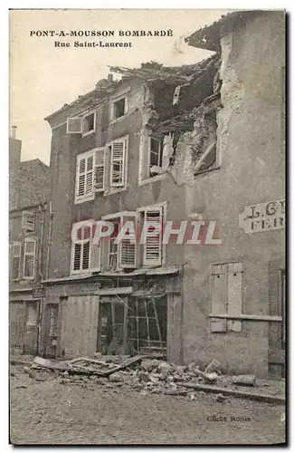 Cartes postales Militaria Rue SAint Laurent Pont a Mousson