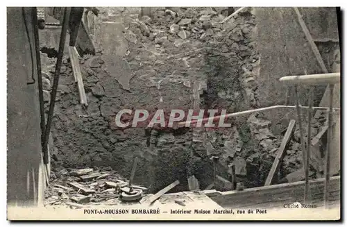 Cartes postales Militaria Pont A Mousson Bombarde Interieur Maison Marchal Rue du pont