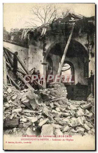 Ansichtskarte AK Militaria Le Guerre en Lorraine Rechicourt la Petite Interieur de l eglise