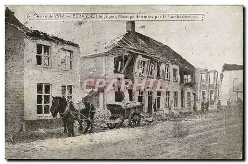 Cartes postales Militaria Pervyse Maisons Detruites par le bombardement