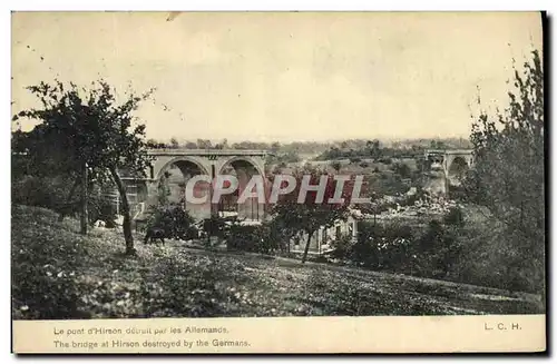 Cartes postales Militaria Le pont d Hirson detruit par les allemands